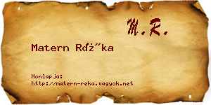 Matern Réka névjegykártya