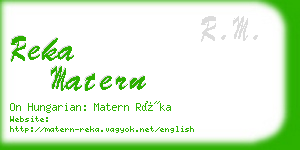reka matern business card